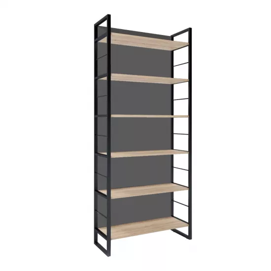 Стеллаж для офиса Decoprim Urban 90 цельная спинка, с перекладинами, 90x34x210 см