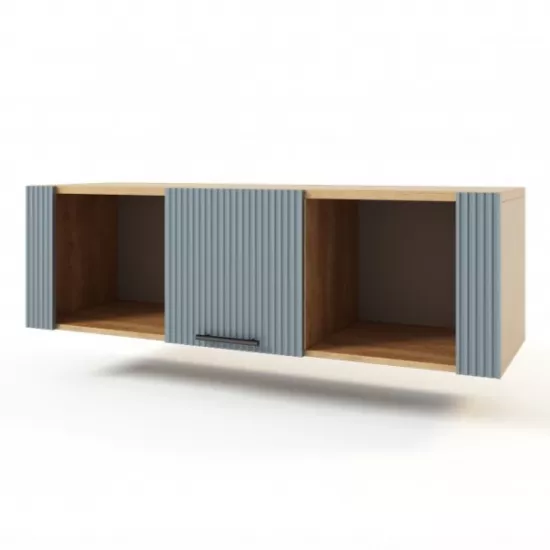 Шкаф навесной ML-Mobila Вельвет N4, 130x40x40 cm, Дуб золотой / Лагуна софт
