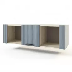Шкаф навесной ML-Mobila Вельвет N4, 130x40x40 cm, Крафт белый / Лагуна софт Шкаф навесной ML-Mobila Вельвет N4, 130x40x40 cm, Крафт белый / Лагуна софт