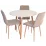 Set de mobilă Eva masa DT 404-1 + 3 scaune XR-154WO Light beige8 (velur)