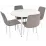 Set de mobilă Eva masa DT 402-5 + 4 scaune XR-154Wh Light Grey52 (velur)