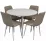 Set de mobilă Eva masa DT 402-5 + 4 scaune XR-154Wh Light Beige8 (velur)