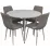 Set de mobilă Eva masa DT 402-5 + 4 scaune XR-154Wh Light Grey47 (velur)