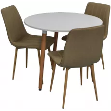 Set de mobilă Eva masa DT 404-1 + 3 scaune XR-154WO Beige9 (rogojka) Set de mobilă Eva masa DT 404-1 + 3 scaune XR-154WO Beige9 (rogojka)