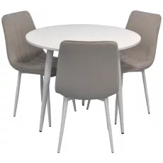 Set de mobilă Eva masa DT 404-5 + 3 scaune XR-154Wh Light Grey47 (velur) Set de mobilă Eva masa DT 404-5 + 3 scaune XR-154Wh Light Grey47 (velur)