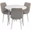 Set de mobilă Eva masa DT 404-5 + 3 scaune XR-154Wh Light Grey47 (velur)