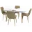 Set de mobilă Eva masa DT 431-1R Wo + 4 scaune XR-154WO Beige9 (rogojka)