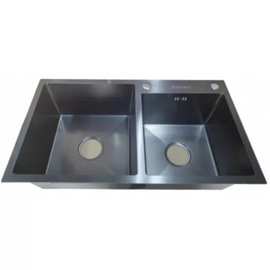 Chiuvetă de bucătărie Backer Duo 750-41047 750х410 mm, Nano Black