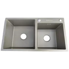 Chiuvetă de bucătărie Backer Duo 750-41047 750х410 mm, Titan Grey
