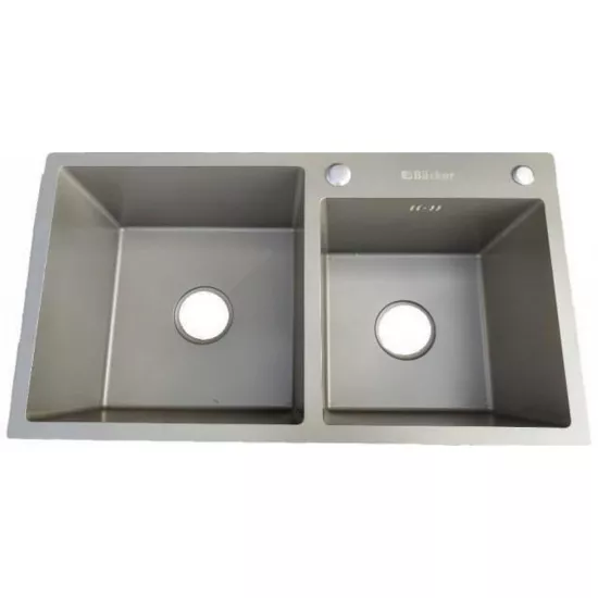 Chiuvetă de bucătărie Backer Duo 750-41047 750х410 mm, Titan Grey
