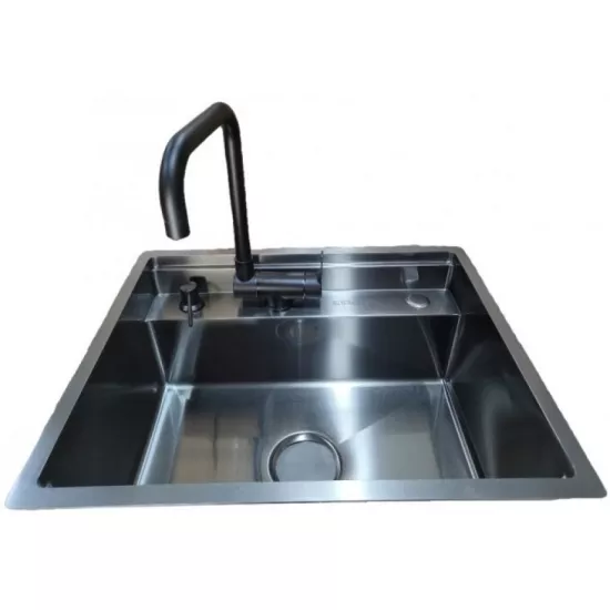 Chiuvetă de bucătărie Backer Hide 600-45074 600х450 mm, Nano Black