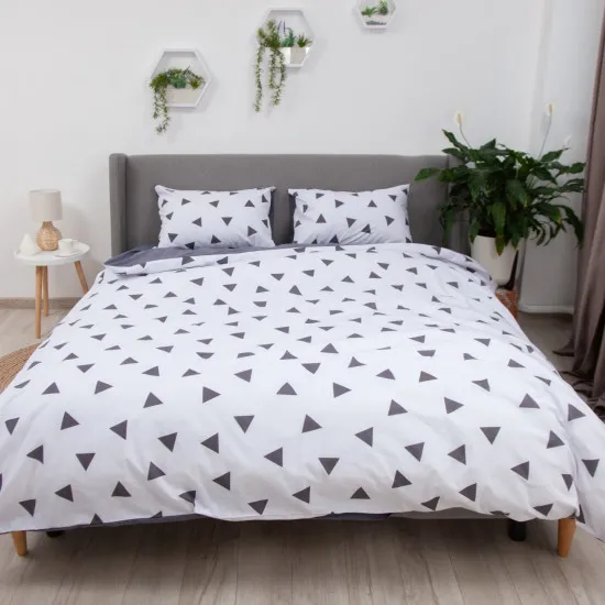 Lenjerie de pat TEP Soft Dreams Triang Grey (2 persoane/Ranfors)