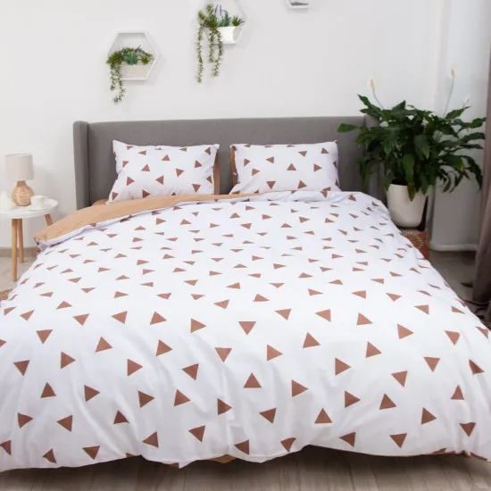 Lenjerie de pat TEP Soft Dreams Triang Cappuccino (2 persoane/Ranfors)