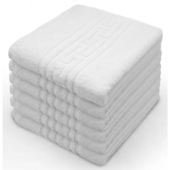 Set 6 prosoape LUX Greek Hotelier 50x90 cm, White Optic