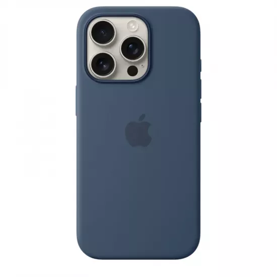 Husă Apple Silicone Case with MagSafe pentru iPhone 16 Pro, Denim