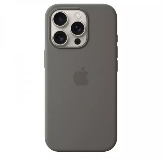 Husă Apple Silicone Case with MagSafe pentru iPhone 16 Pro, Stone Gray