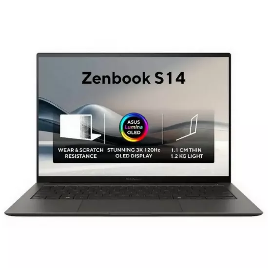 Laptop 14" Asus Zenbook S 14 OLED UX5406SA, Zumaia Gray, Intel Core Ultra 7 258V, 32 GB/1024 GB, Windows 11 Home