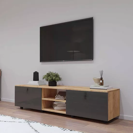 Тумба под ТВ Mobildor Zen (240 см), Sonoma/Anthracite