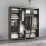 Dulap-cupeu Mobildor Aron K1, 220x220x60 cm, uși PAL cu oglindă orizontal, Antracit