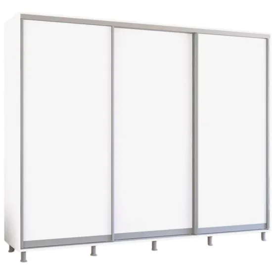 Dulap-cupeu Mobildor Aron, 270x220x60 cm, uși PAL, Alb