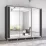 Dulap-cupeu Mobildor Aron K2, 250x220x60 cm, uși PAL cu oglindă vertical, Antracit