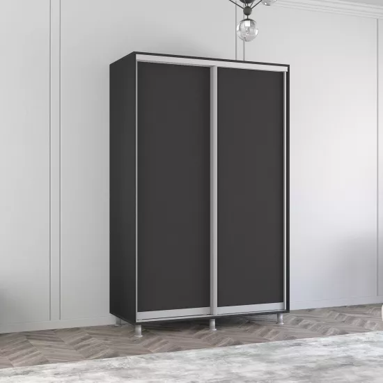 Dulap-cupeu Mobildor Aron P, 150x200x60 cm, uși PAL, Antracit