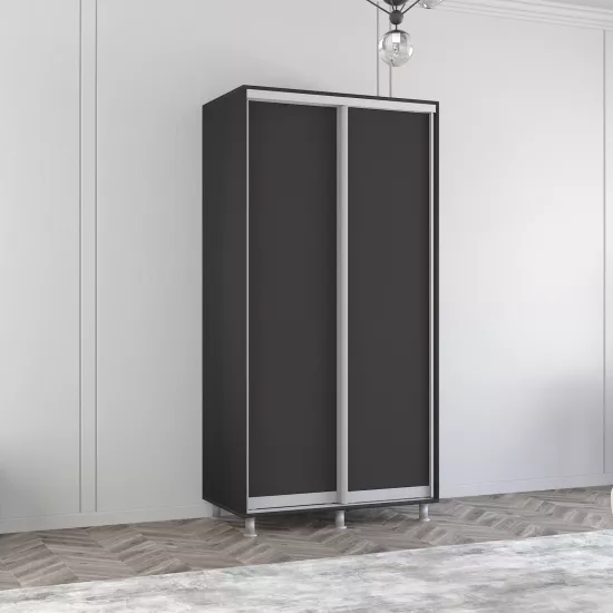 Dulap-cupeu Mobildor Aron P, 100x210x60 cm, uși PAL, Antracit