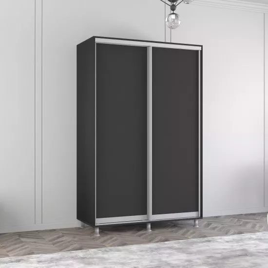 Dulap-cupeu Mobildor Aron P, 140x220x60 cm, uși PAL, Antracit