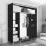 Шкаф купе Mobildor Aron P K3, 200x220x60 cm, двери ДСП с зеркалом зебра, Антрацит