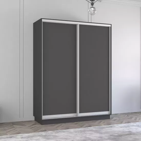 Dulap-cupeu Mobildor Fox, 180x210x60 cm, uși PAL, Antracit