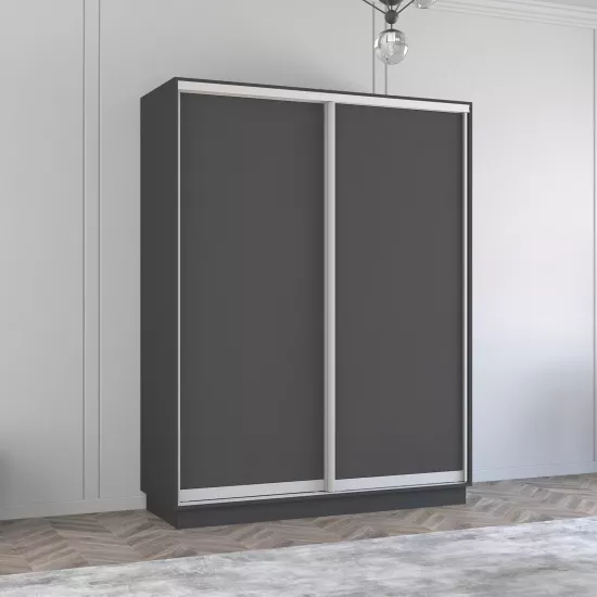 Dulap-cupeu Mobildor Fox, 220x200x60 cm, uși PAL, Antracit