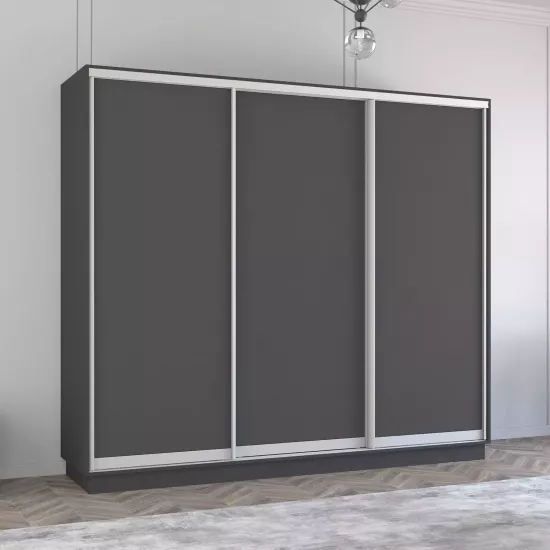 Dulap-cupeu Mobildor Fox, 340x240x60 cm, uși PAL, Antracit