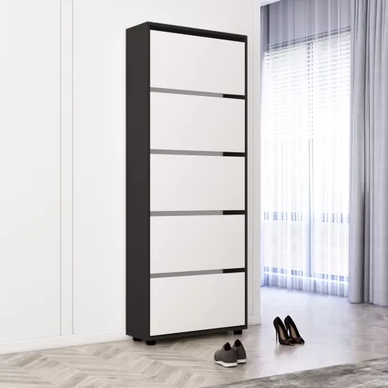 Pantofar Mobildor Leo, 100x27x203 см, Anthracite/White