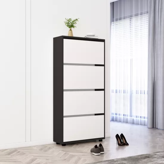 Pantofar Mobildor Leo, 60x27x164 см, Anhracite/Alb