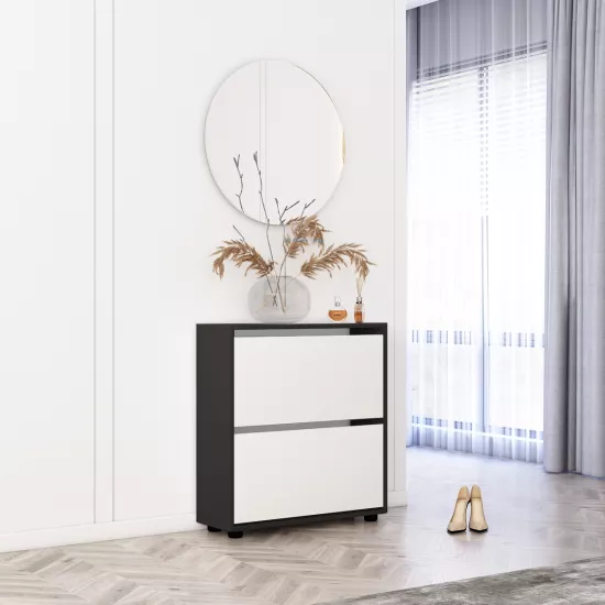 Pantofar Mobildor Leo 60 (60x27x86H), Anthracite/White