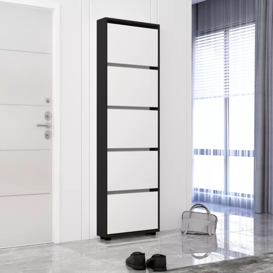 Pantofar Mobildor Leo Slim, 50x16x203 см, Anthracite/White