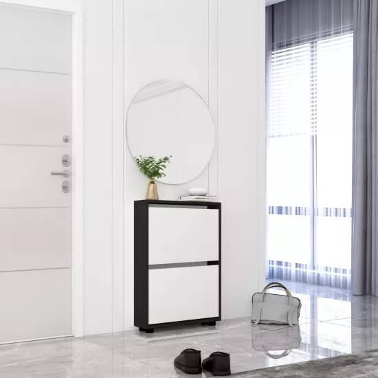 Pantofar Mobildor Leo Slim 50 (50x16x86H), Anthracite/White