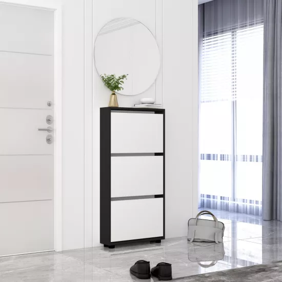 Pantofar Mobildor Leo Slim 80 (80x16x125H), Anthracite/White