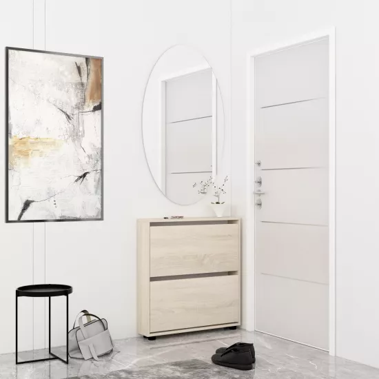 Обувница Mobildor Leo Slim, 80x16x86 см, Sonoma