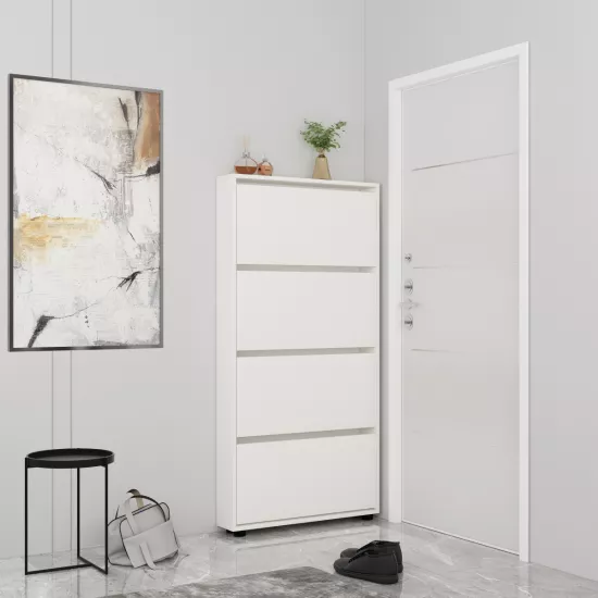 Pantofar Mobildor Leo Slim, 90x16x164 см, White