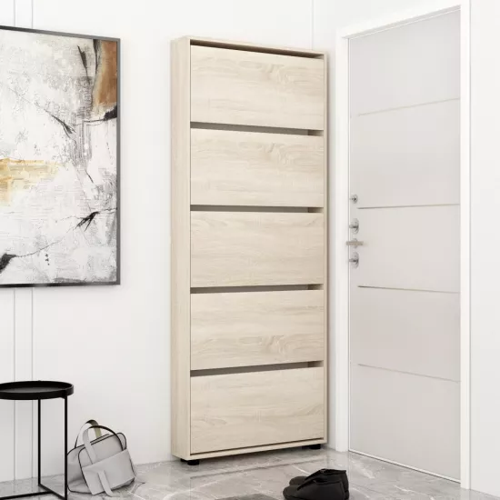 Pantofar Mobildor Leo Slim 90 (90x16x203H), Sonoma