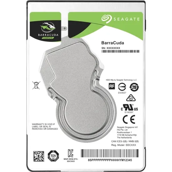 2.5" Жесткий диск 1 TB Seagate BarraCuda Compute, 5400 rpm, 128 MB, SATA III (ST1000LM048)