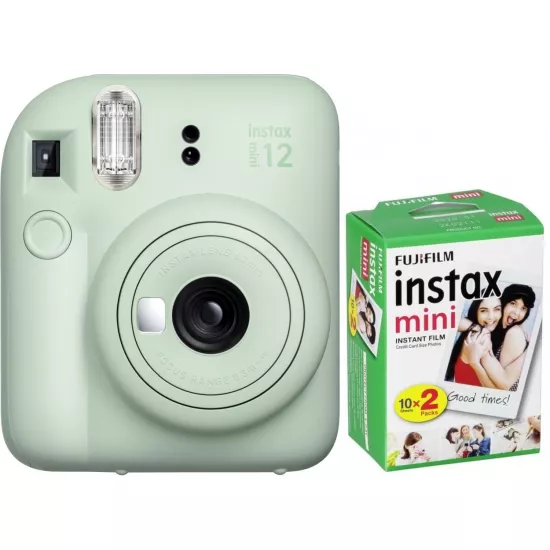 Aparat foto instant Fujifilm Instax Mini 12 Green Mint, Film Mini 2x10