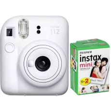 Aparat foto instant Fujifilm Instax Mini 12 Clay White, Film Mini 2x10