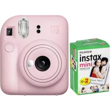 Aparat foto instant Fujifilm Instax Mini 12 Blossom Pink, Film Mini 2x10