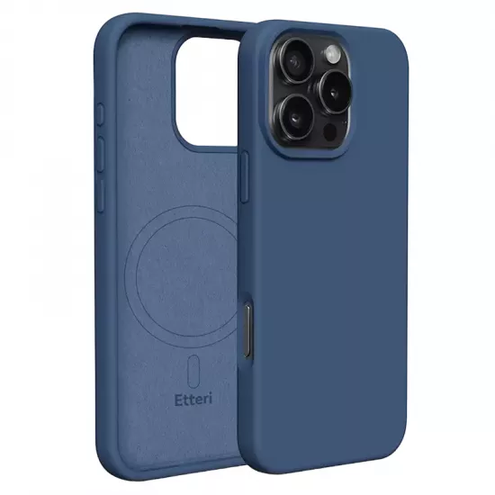 Чехол Etteri Silicone Mag case для iPhone 16 Pro Max, Dark Blue