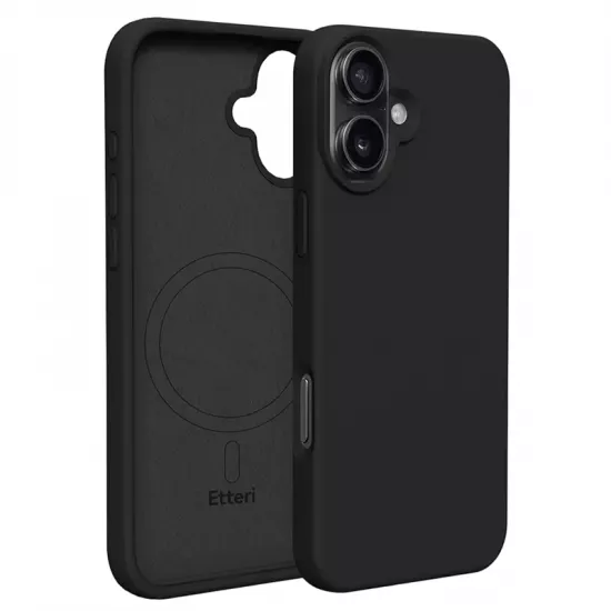 Husă Etteri Silicone Mag case pentru iPhone 16, Black
