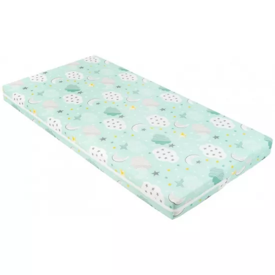 Saltea pentru copii Kikka Boo Fantasia Plus, 60x120x8 cm, Clouds Mint