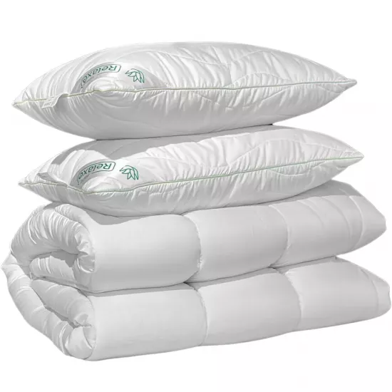 Set Plapuma + 2 perne Relaxe Home Aloe Vera, 145x210 cm