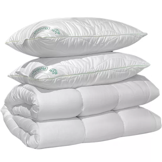 Set Plapuma + 2 perne Relaxe Home Aloe Vera, 200х220 cm